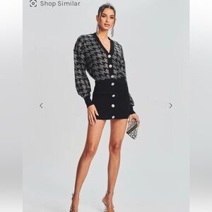 Retrofete Black and Gray Mini Dress